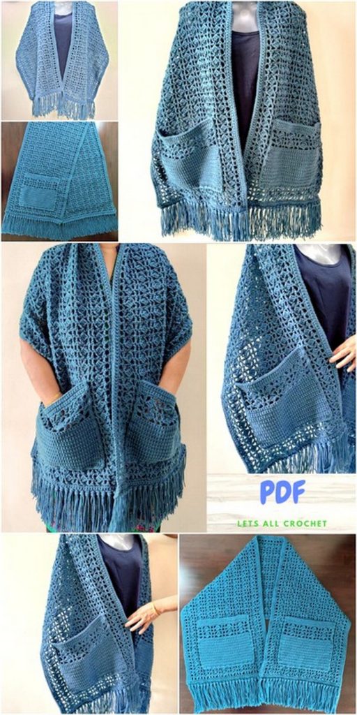 8 Free Stunning Knitting Crochet Pocket Shawl Patterns Videos