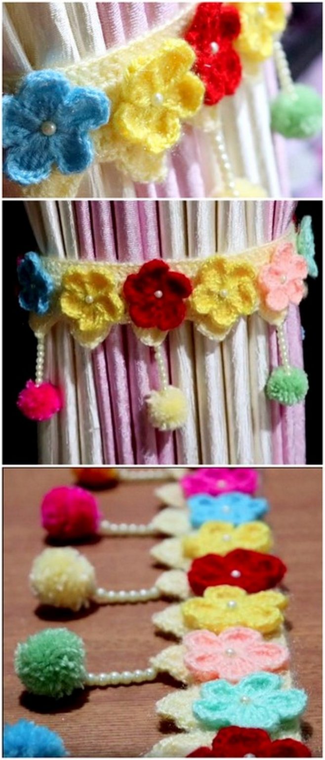 5 Free Crochet TieBacks And Curtain Holder Patterns