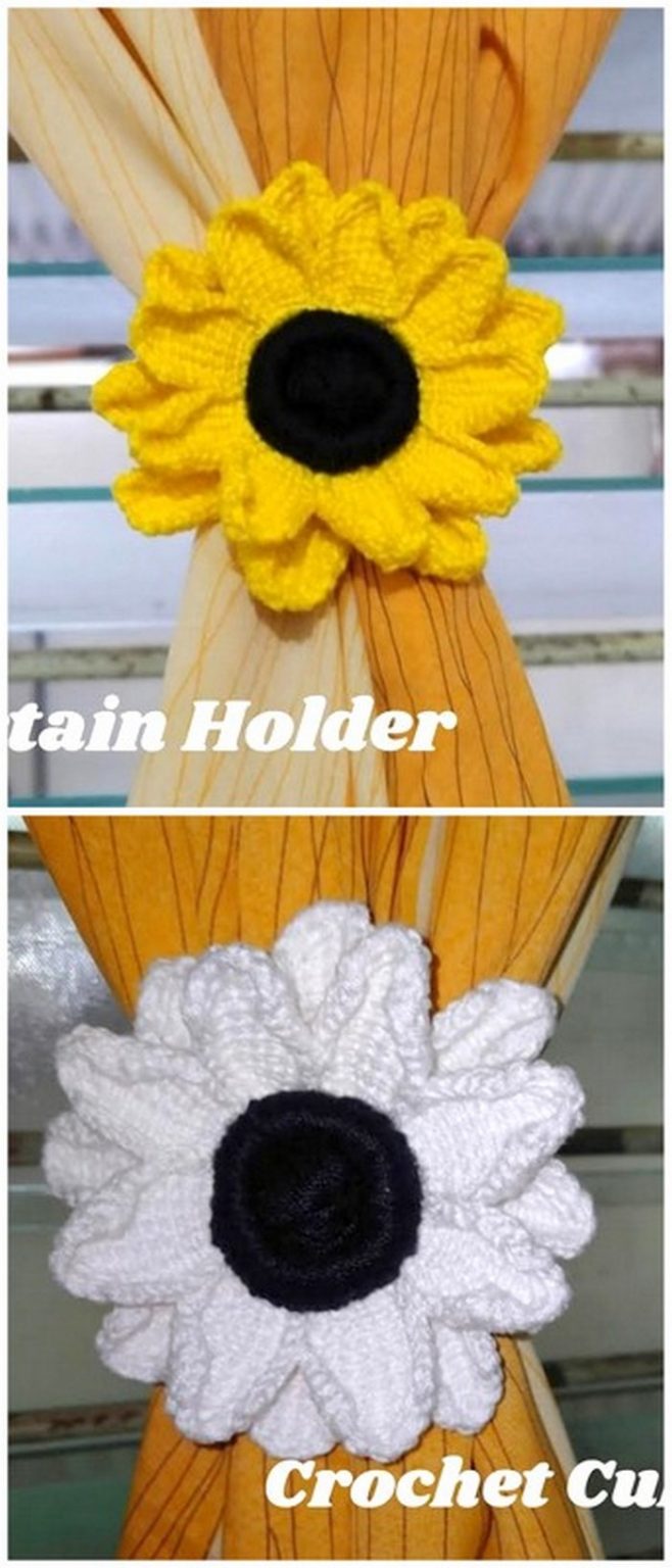 5 Free Crochet TieBacks And Curtain Holder Patterns