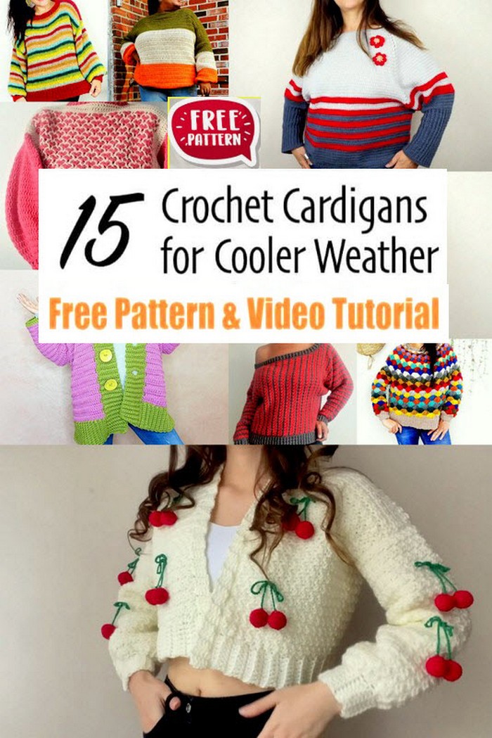 Crochet Cardigan for cooler weather Free Video Patterns