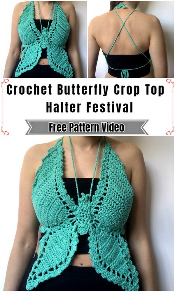 custom butterfly crochet top