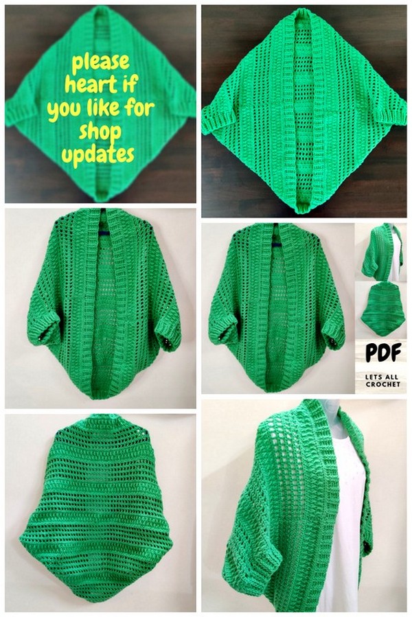 Easy Crochet Green Shrug