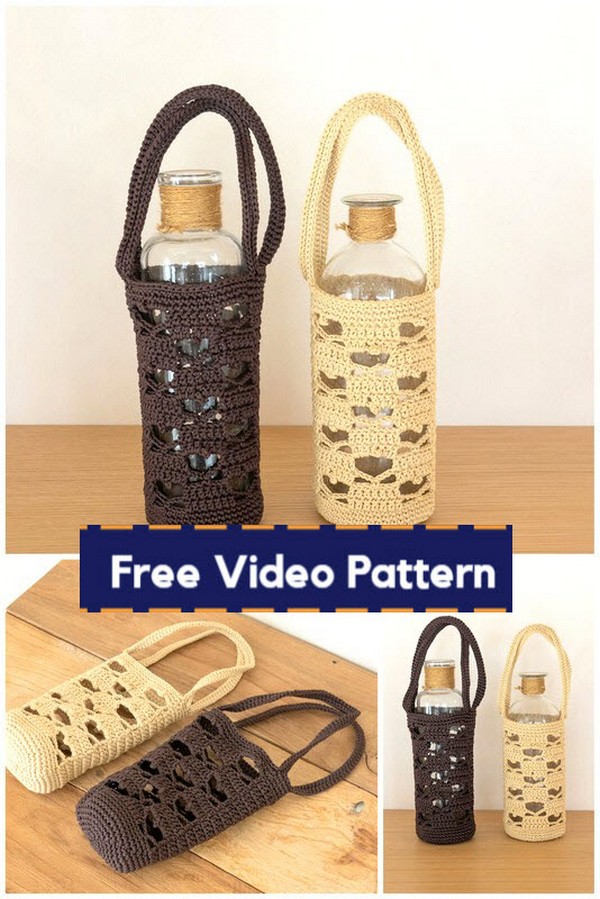 Crochet Water Bottle Holder Covers Patterns