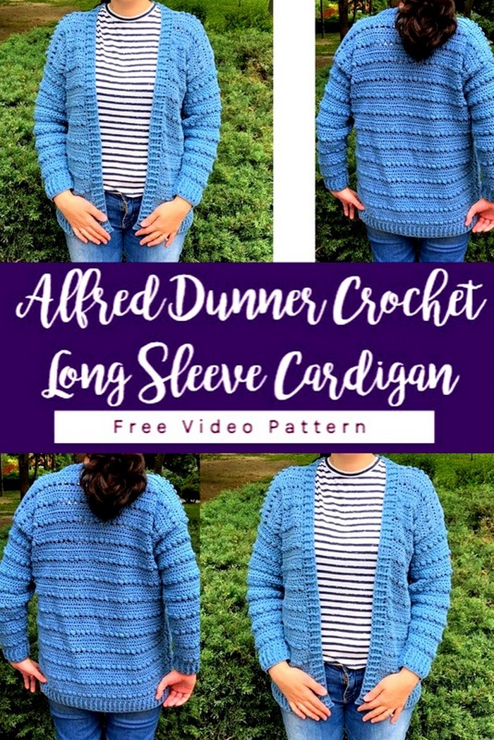 Alfred Dunner Crochet Long Sleeve Cardigan