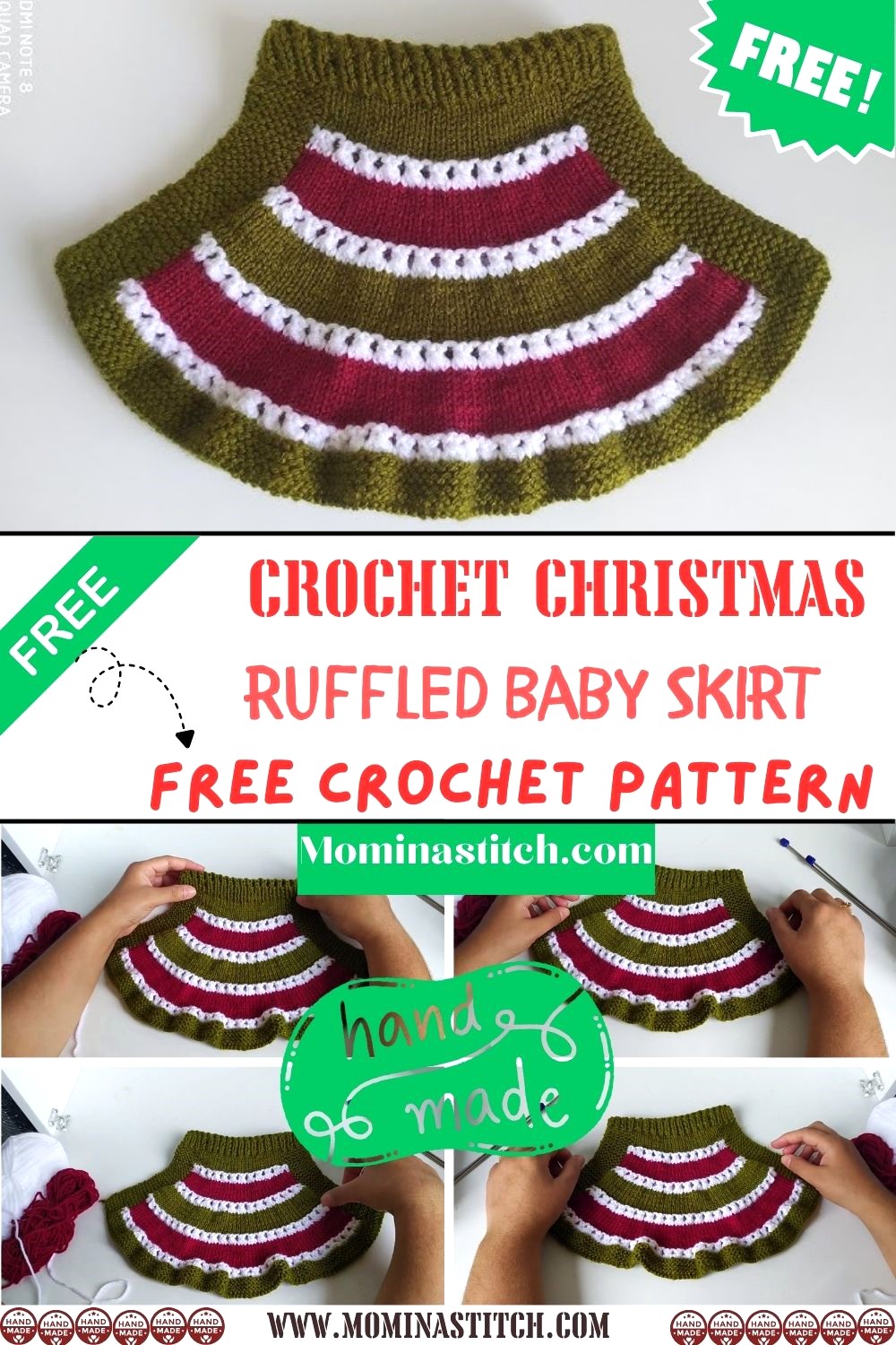 Trending Crochet Christmas Ruffled Baby Skirt Pattern