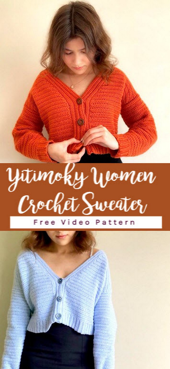 Yitimoky Women Crochet Sweater