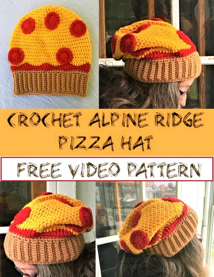 Crochet Alpine Ridge Pizza Hat