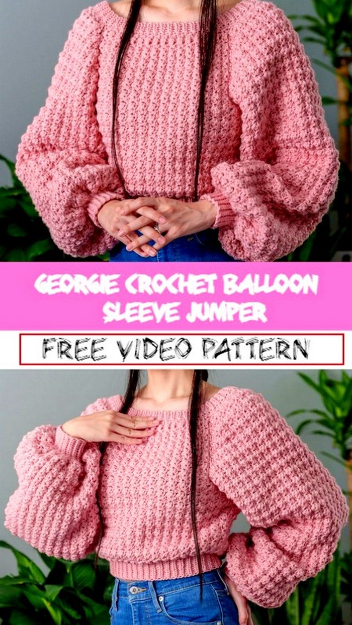Georgie Crochet Balloon Sleeve Jumper