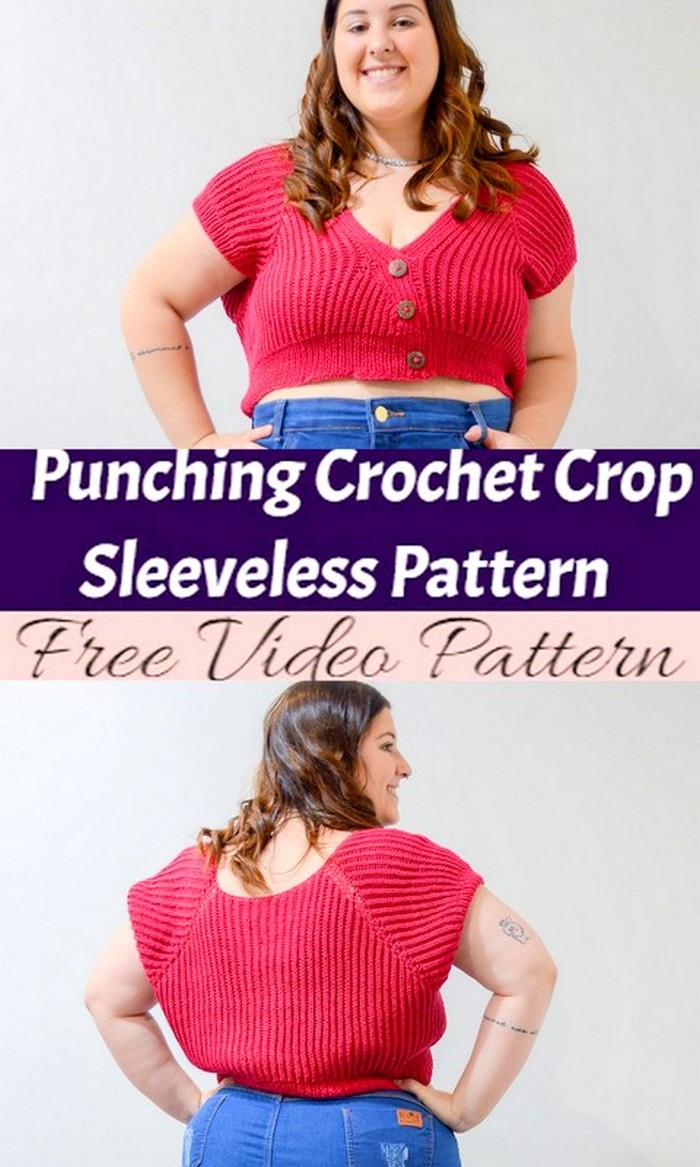 Punching Crochet Crop Sleeveless Pattern