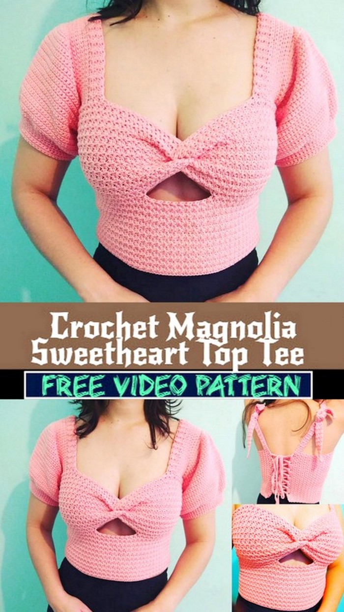 Crochet Magnolia Sweetheart Top Tee