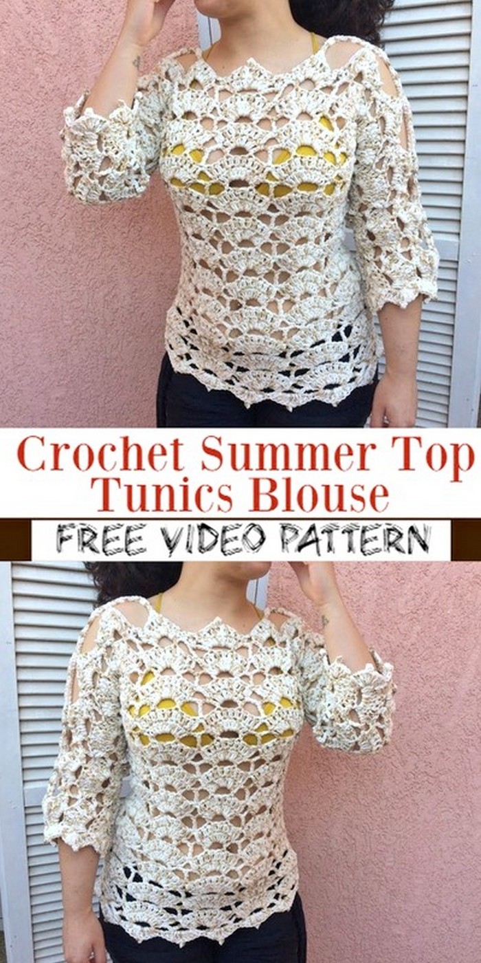 Crochet Summer Top Tunics Blouse
