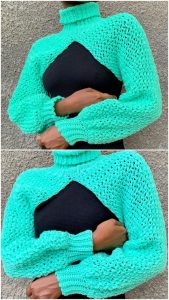 Crochet Gradated Rib Mallary Mesh Sleeves Arm Warmers Patterns