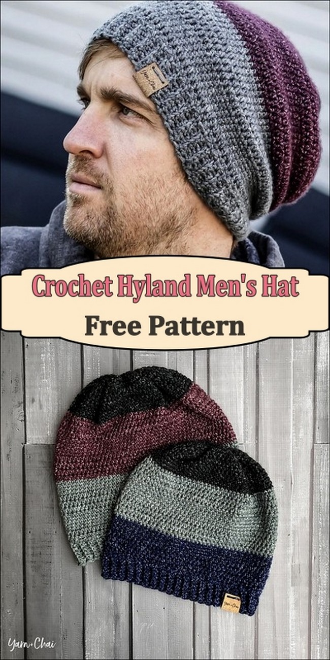 Crochet Hyland Men's Hat Free Pattern
