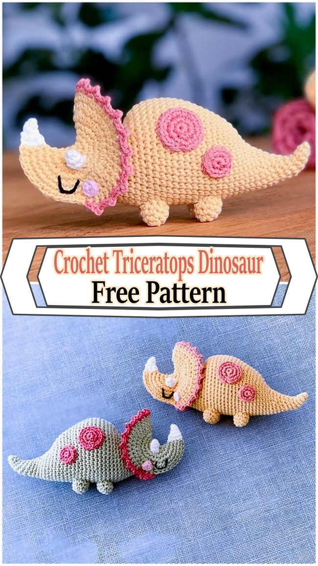Crochet Triceratops Dinosaur Pattern
