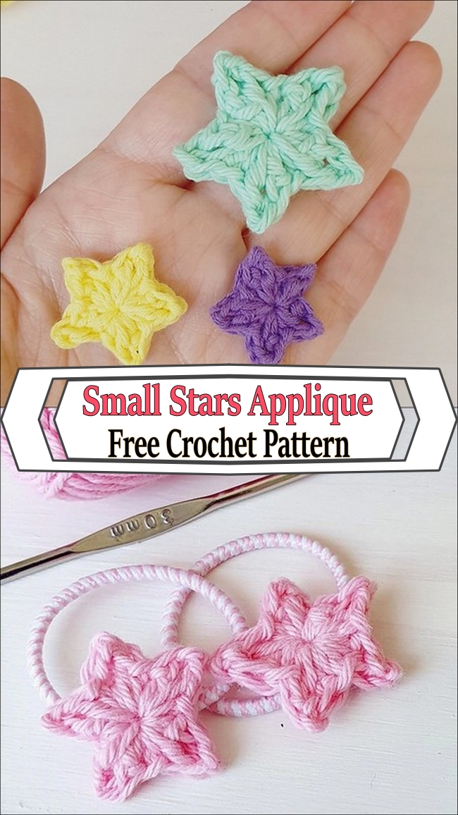 Small Stars Applique Free Crochet Pattern
