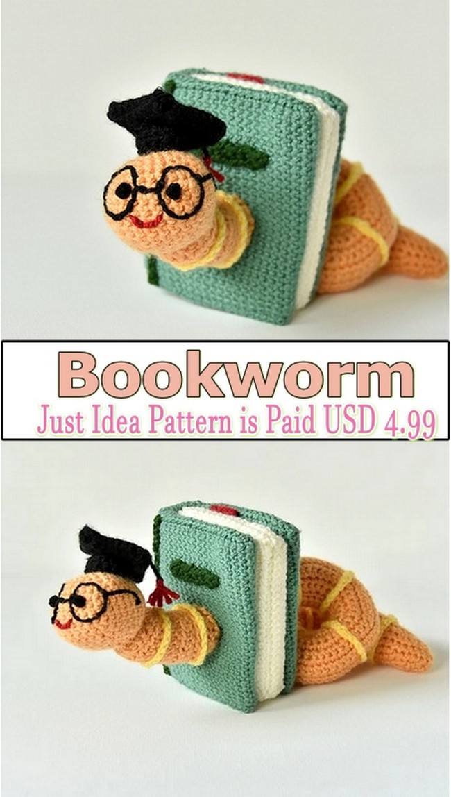 Crochet Bookworm Amigurumi