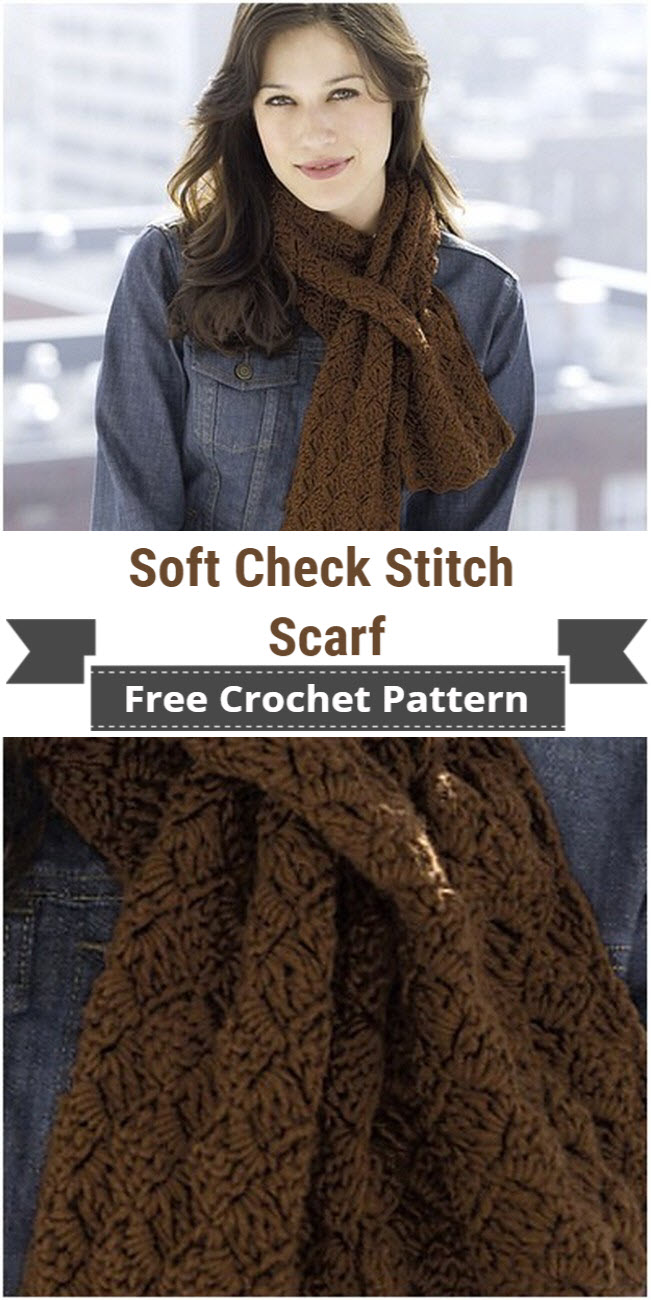Soft Check Stitch Scarf Crochet Pattern