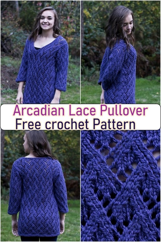  Arcadian Lace PulloverFree crochet Pattern 