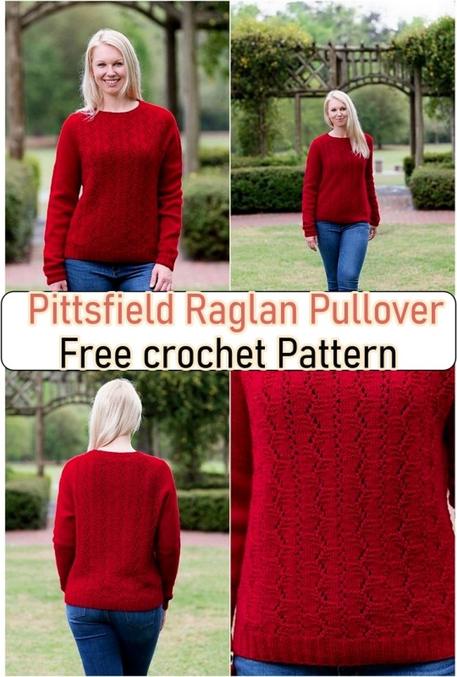  Pittsfield Raglan Pullover Free crochet Pattern 