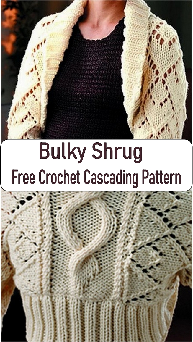 Bulky Shrug Free Crochet Cascading Pattern