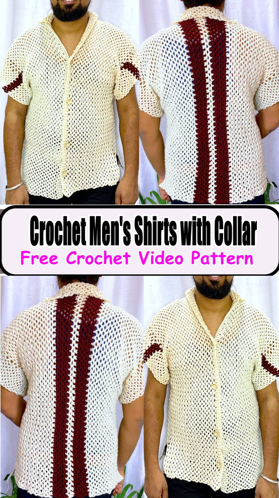 Crochet Men's Shirts with Collar Patterns