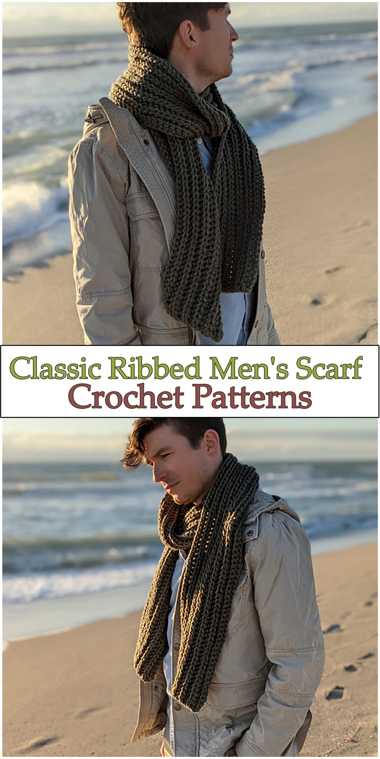 Classic Ribbed Men's Scarf