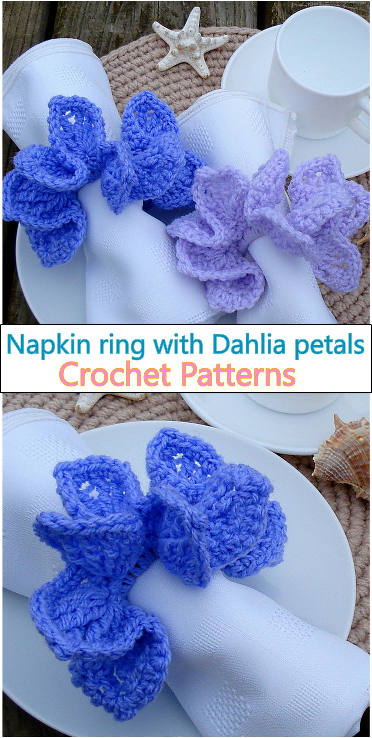 Napkin ring with Dahlia petals