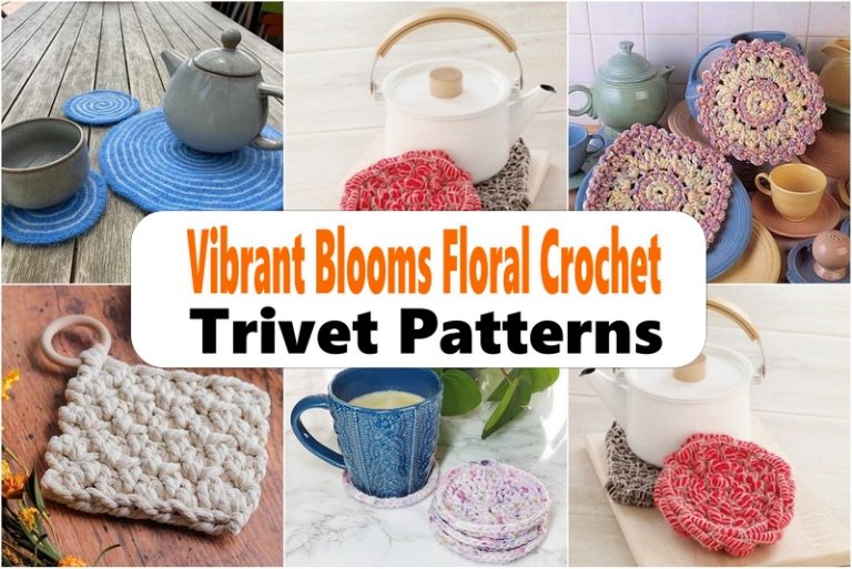 Vibrant Blooms Floral Crochet Trivet Patterns