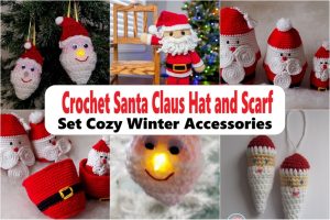 Crochet Santa Claus Hat and Scarf Set Cozy Winter Accessories