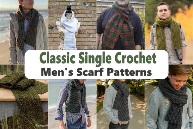 Classic Single Crochet  Men’s Scarf Patterns