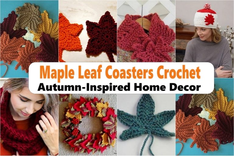 Maple Leaf Coasters Crochet Autumn-Inspired Home Decor