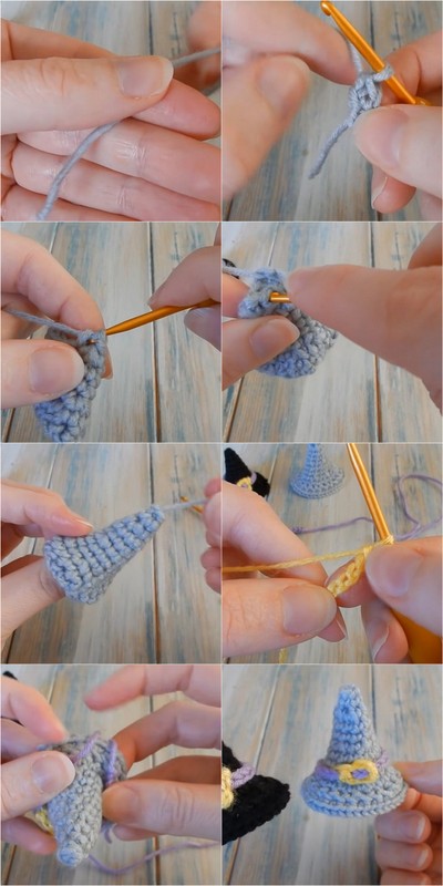 How to Crochet a Mini Witches Hat 