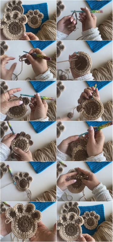"Paw Print Crochet Blanket Pattern" 