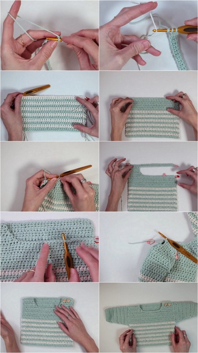 Easy Crochet Baby Sweater Step By Step Tutorial 
