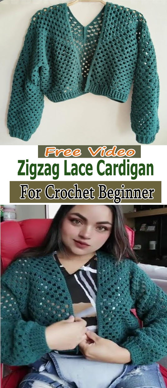 Zigzag Lace Cardigan Free Crochet Pattern