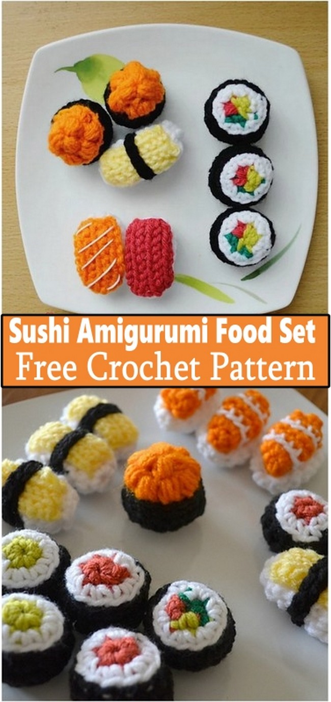 Sushi Amigurumi Food Set