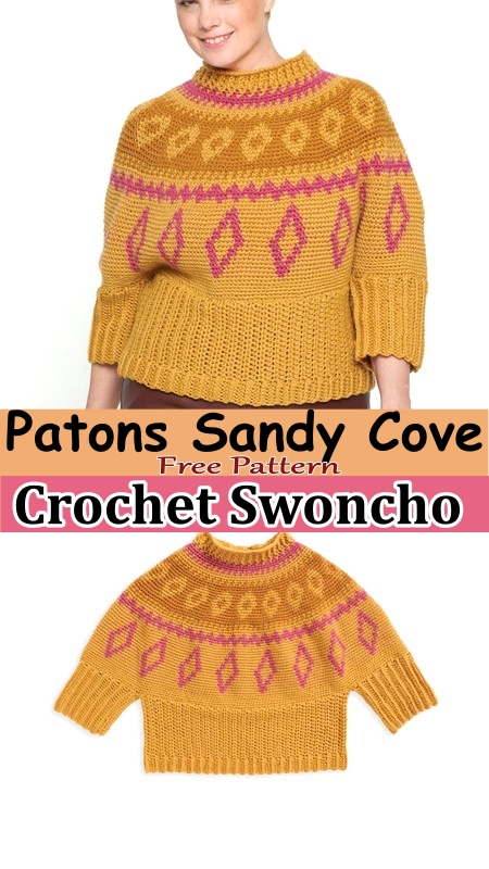 Cold Days Patons Sandy Cove Crochet Swoncho 