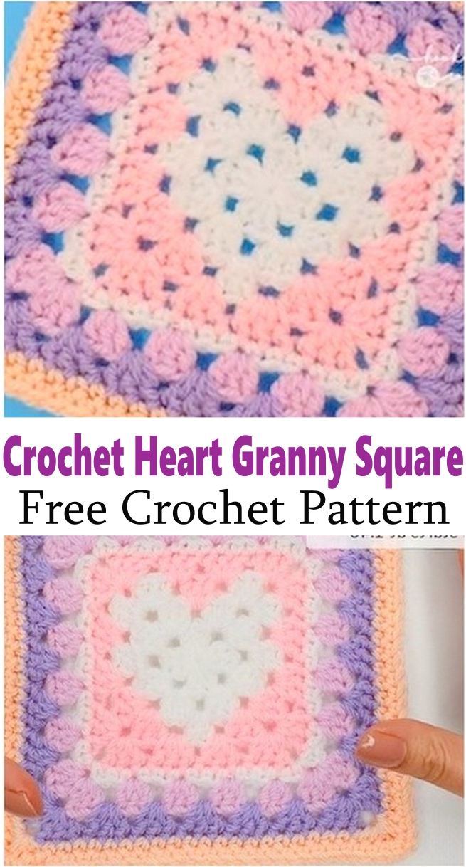Crochet Heart Granny Square 