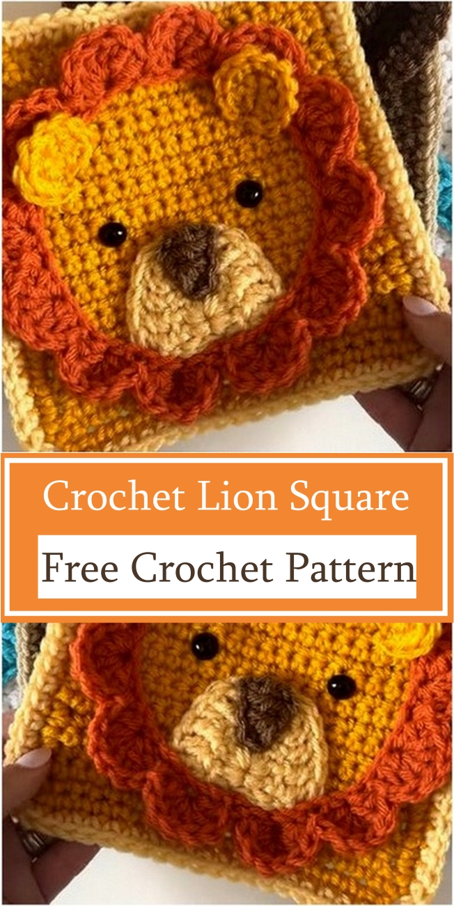 Crochet Lion Square