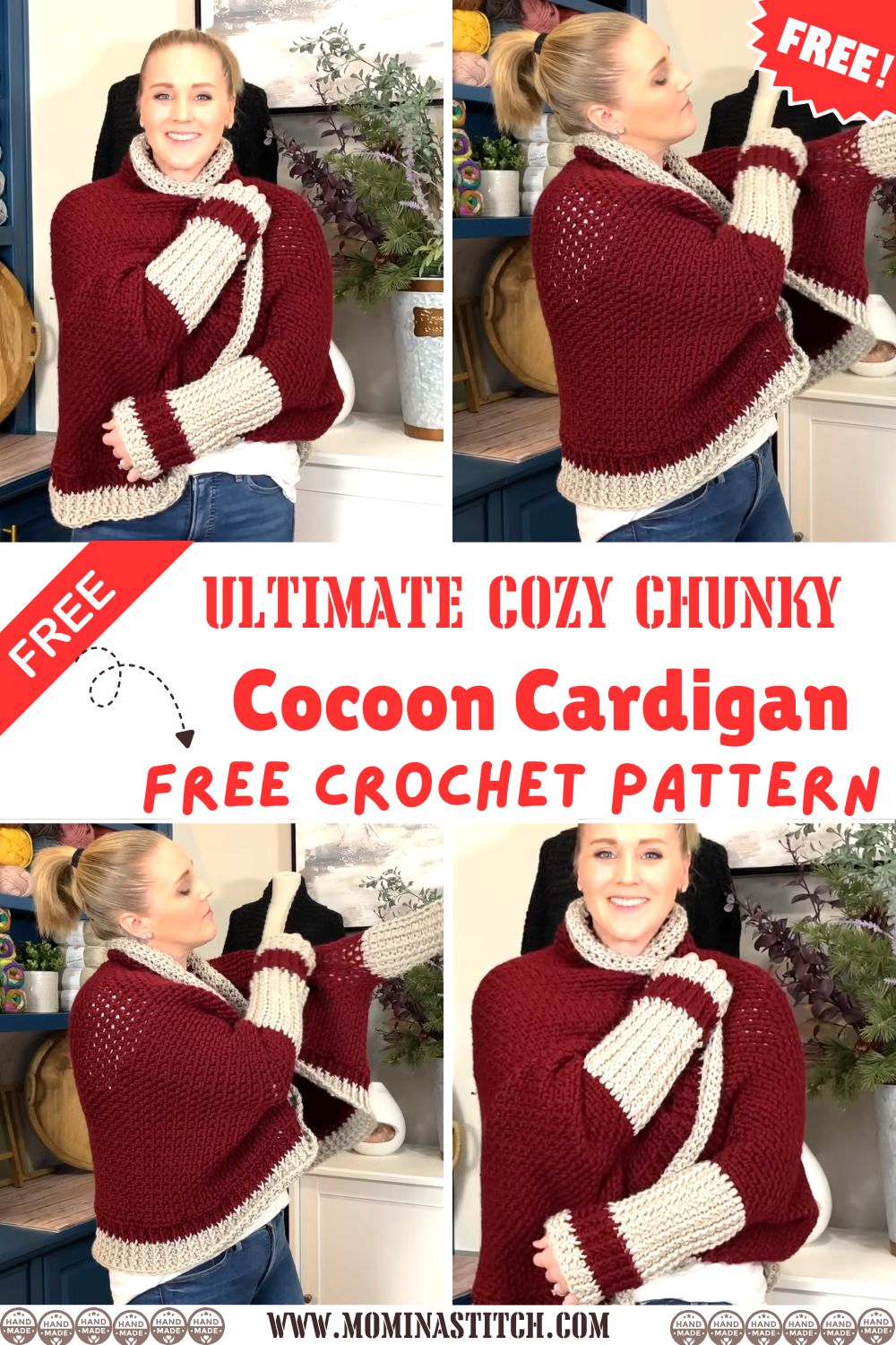 The Ultimate Cozy Chunky Cocoon Cardigan Free Crochet Pattern