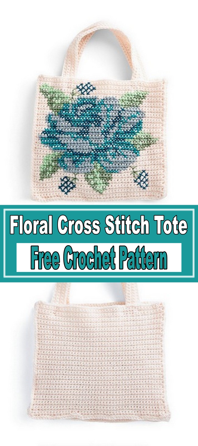 Floral Cross Stitch Tote