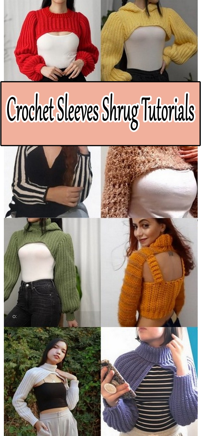 Crochet Sleeves Shrug Tutorials