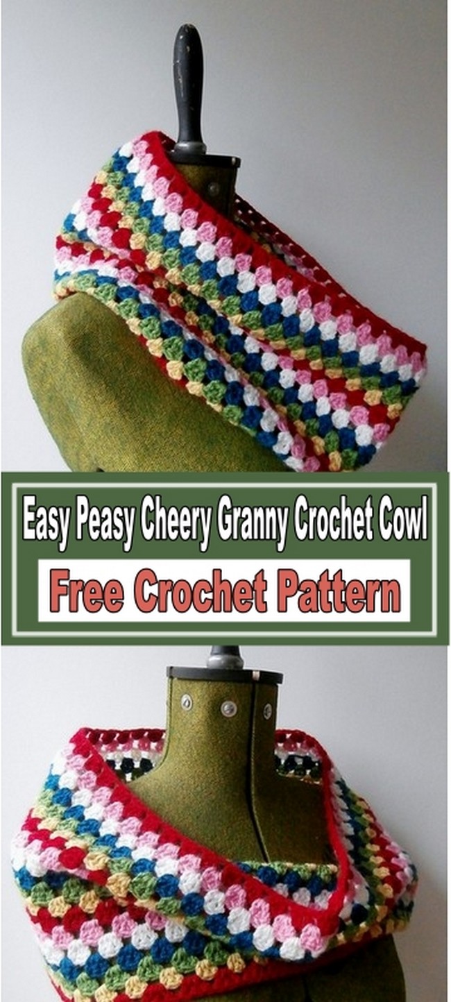 Easy Peasy Cheery Granny Crochet Cowl