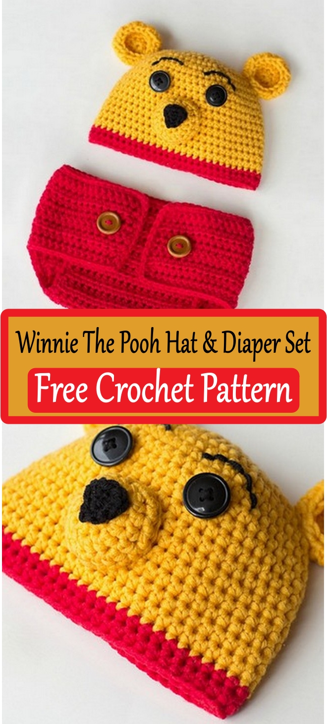 Winnie The Pooh Hat & Diaper Set