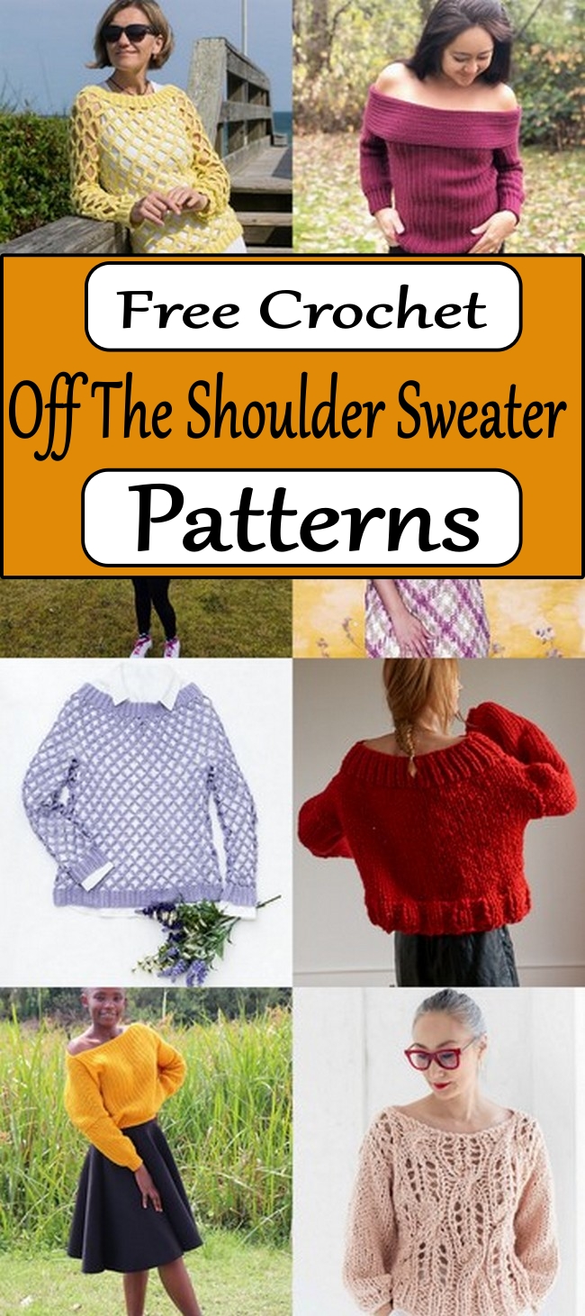 Free Crochet Off  The Shoulder Sweater Patterns