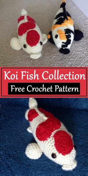 Crochet Koi Fish Lotus Pattern Print Backpack