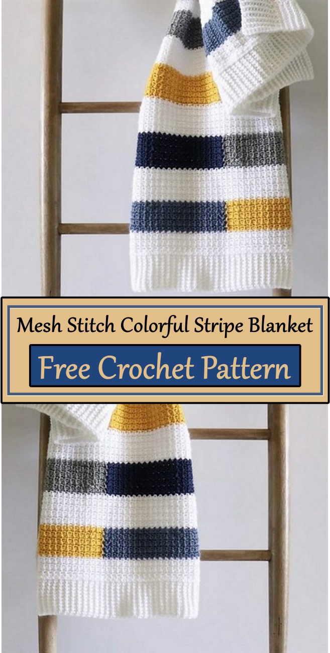 Mesh Stitch Colorful Stripe Blanket