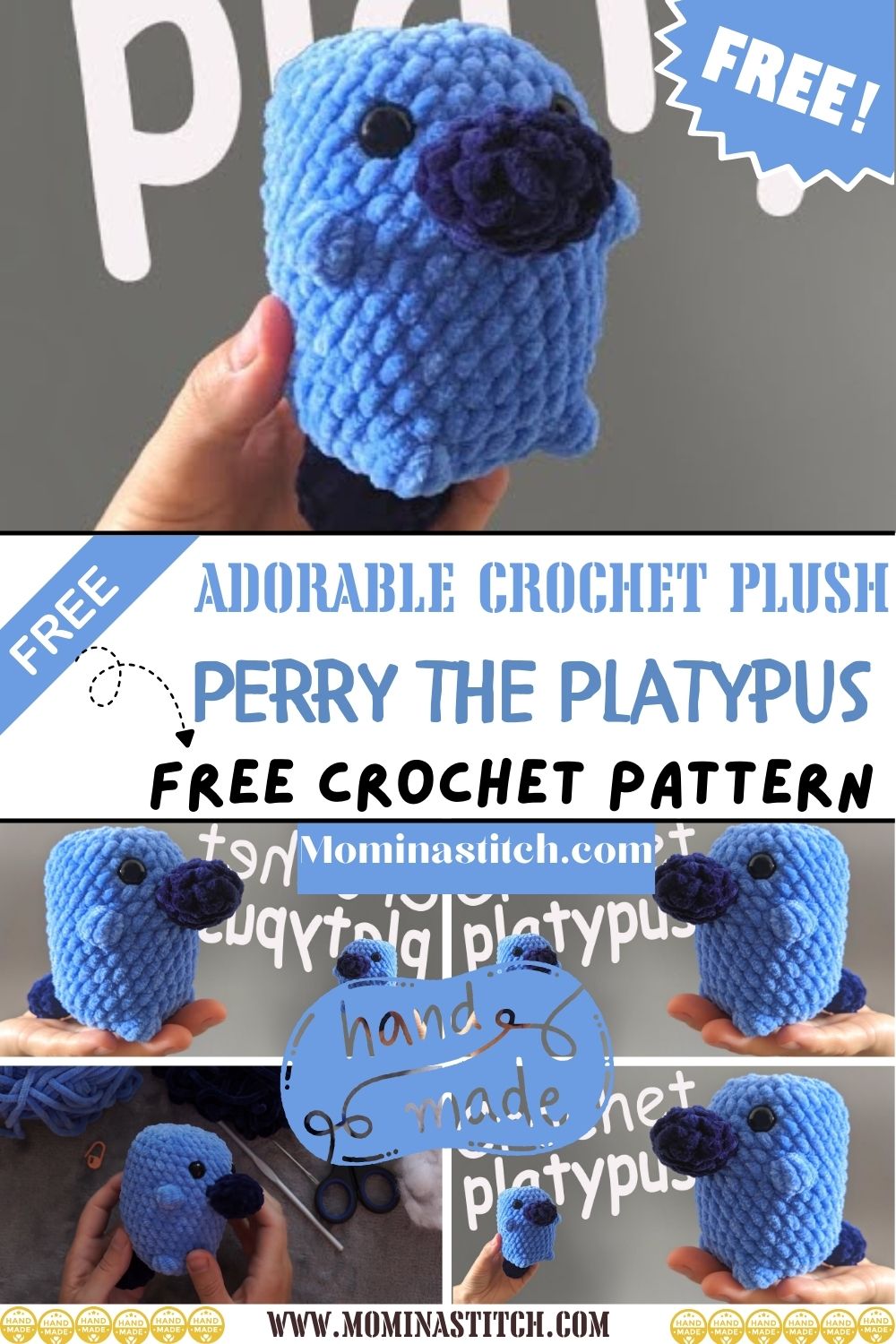 Adorable Crochet Plush Perry the Platypus Animal Pattern