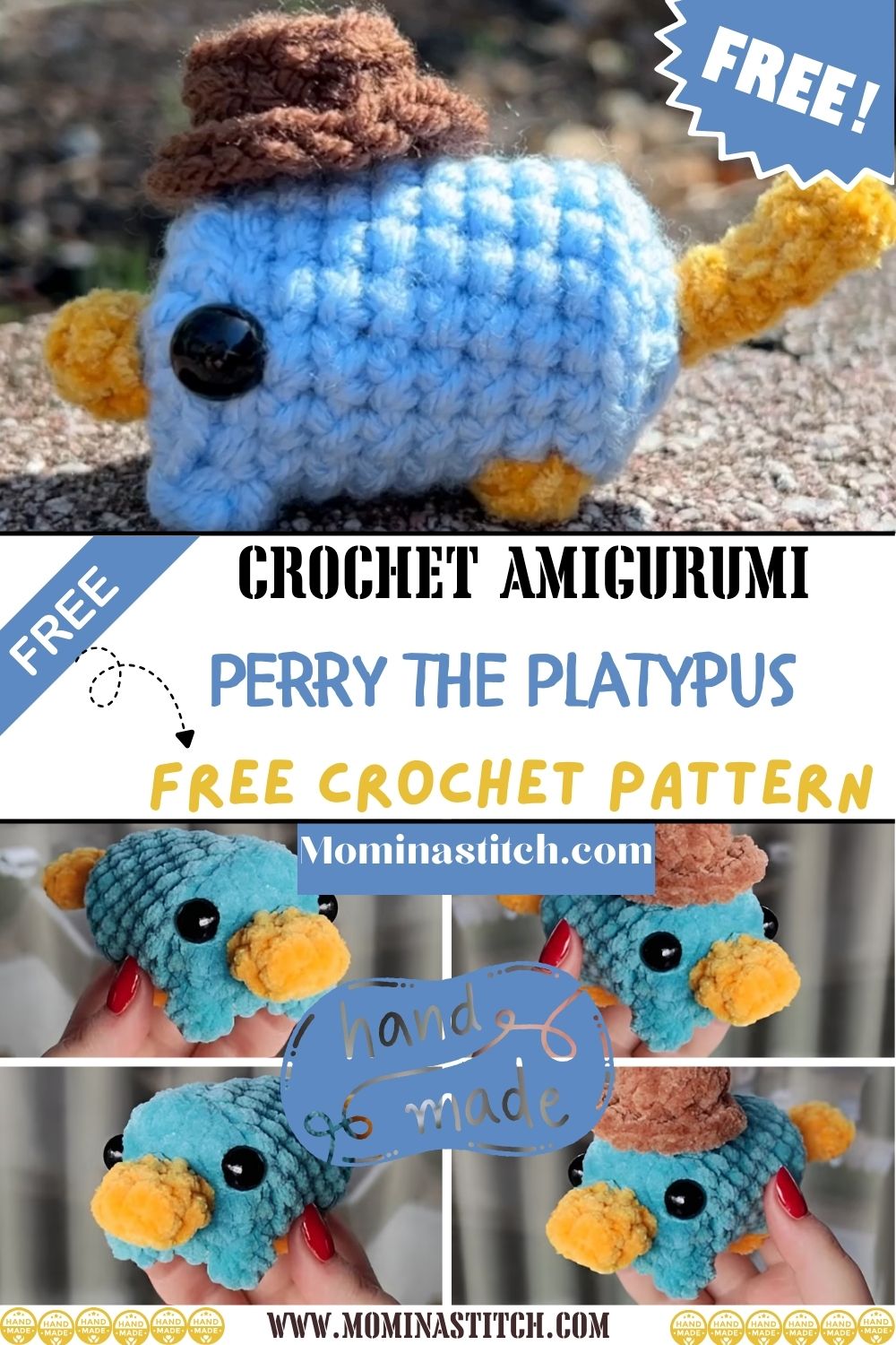 Crochet Perry the Platypus Amigurumi Pattern For Beginner