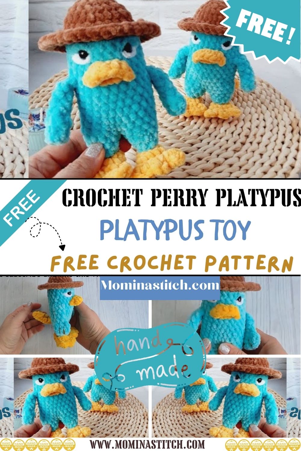 Crochet Perry the Platypus Toy Amigurumi Pattern